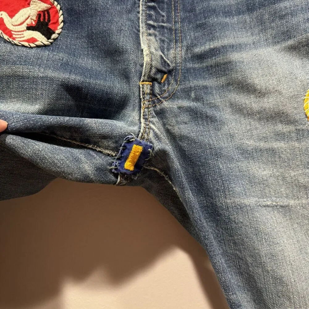 Levi's VTG Jeans 517 Big E Orange Tab Patches Bootcut 1969-1971 Talon Zip 32x34